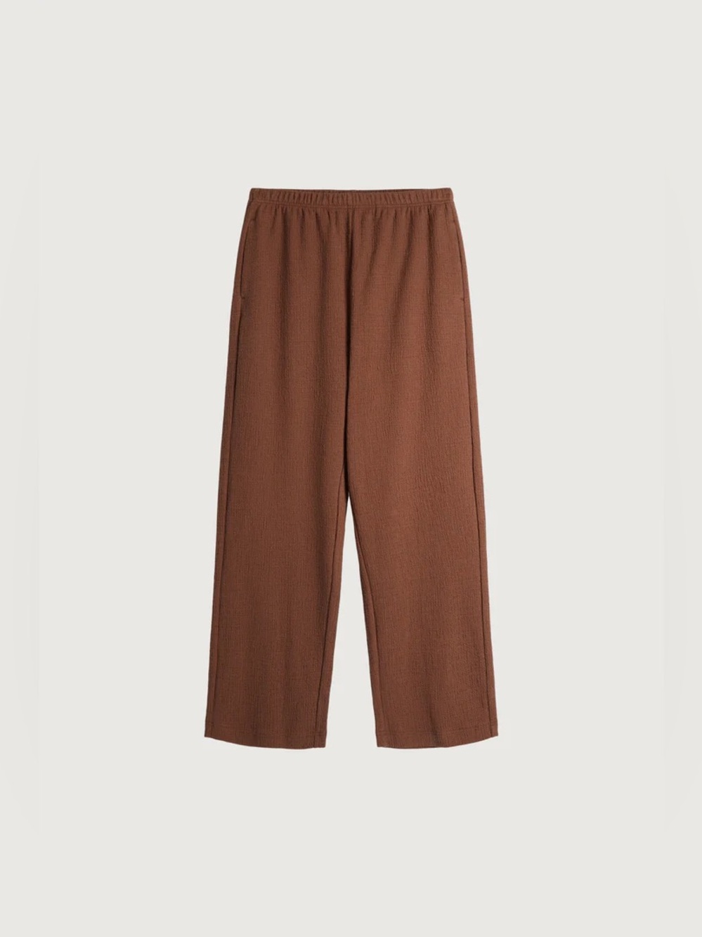 Oak and Fort Brown Wide-Leg Elastic Waist Pants cropped